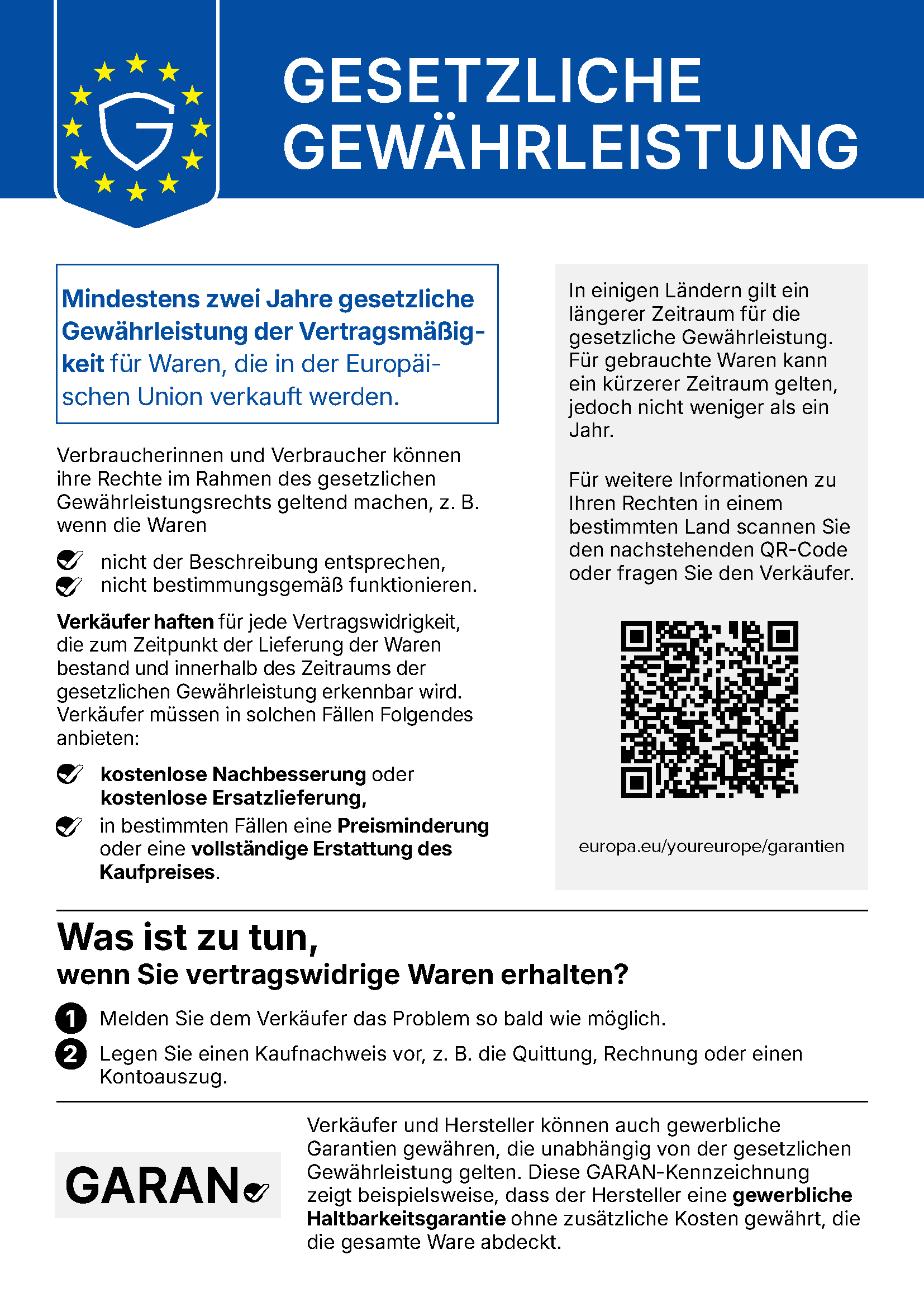 EU-Mitteilung zu den gesetzlichen Gewährleistungsrechten